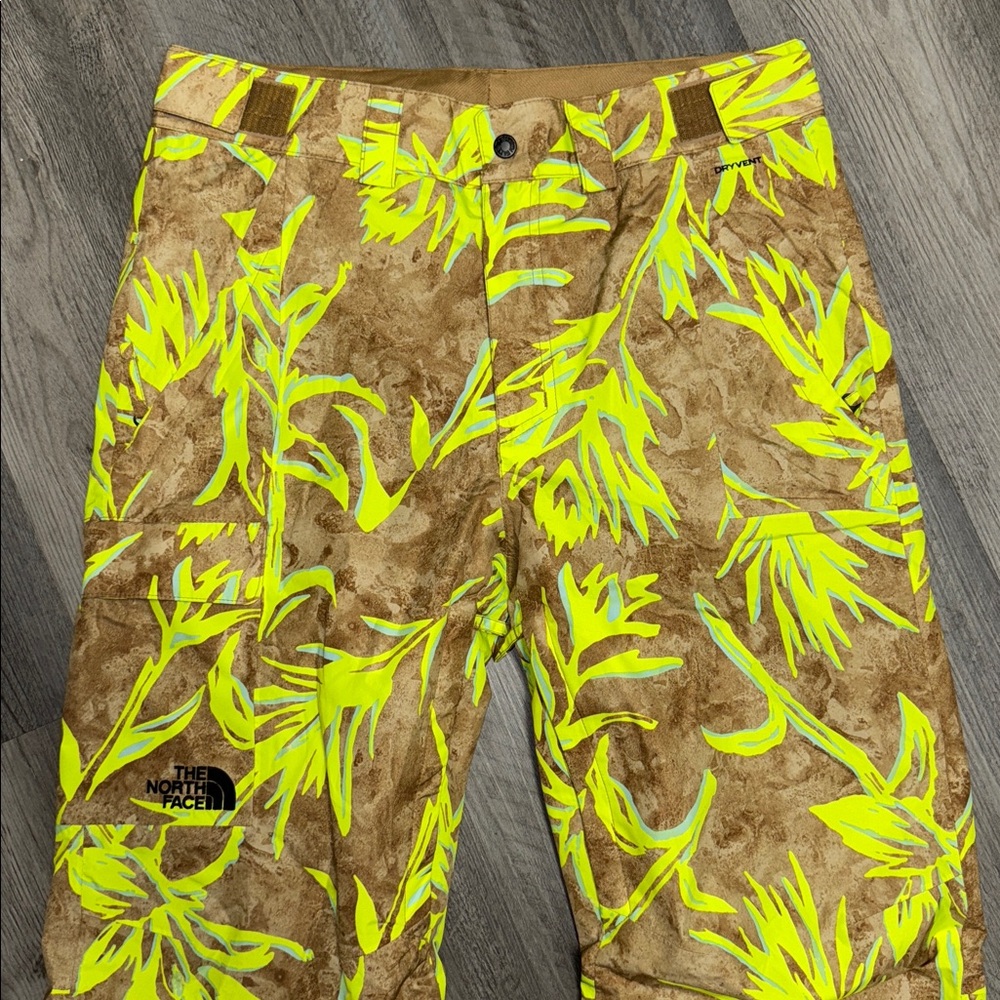 North Face Ski pants Freedom Insulated Pants in Utility Brown Prairie Print bott - Picture 3 of 7